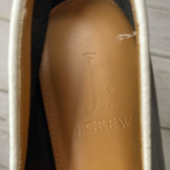 J. Crew Black Pointed Toe Loafers with White Piping - Picture 9 of 10